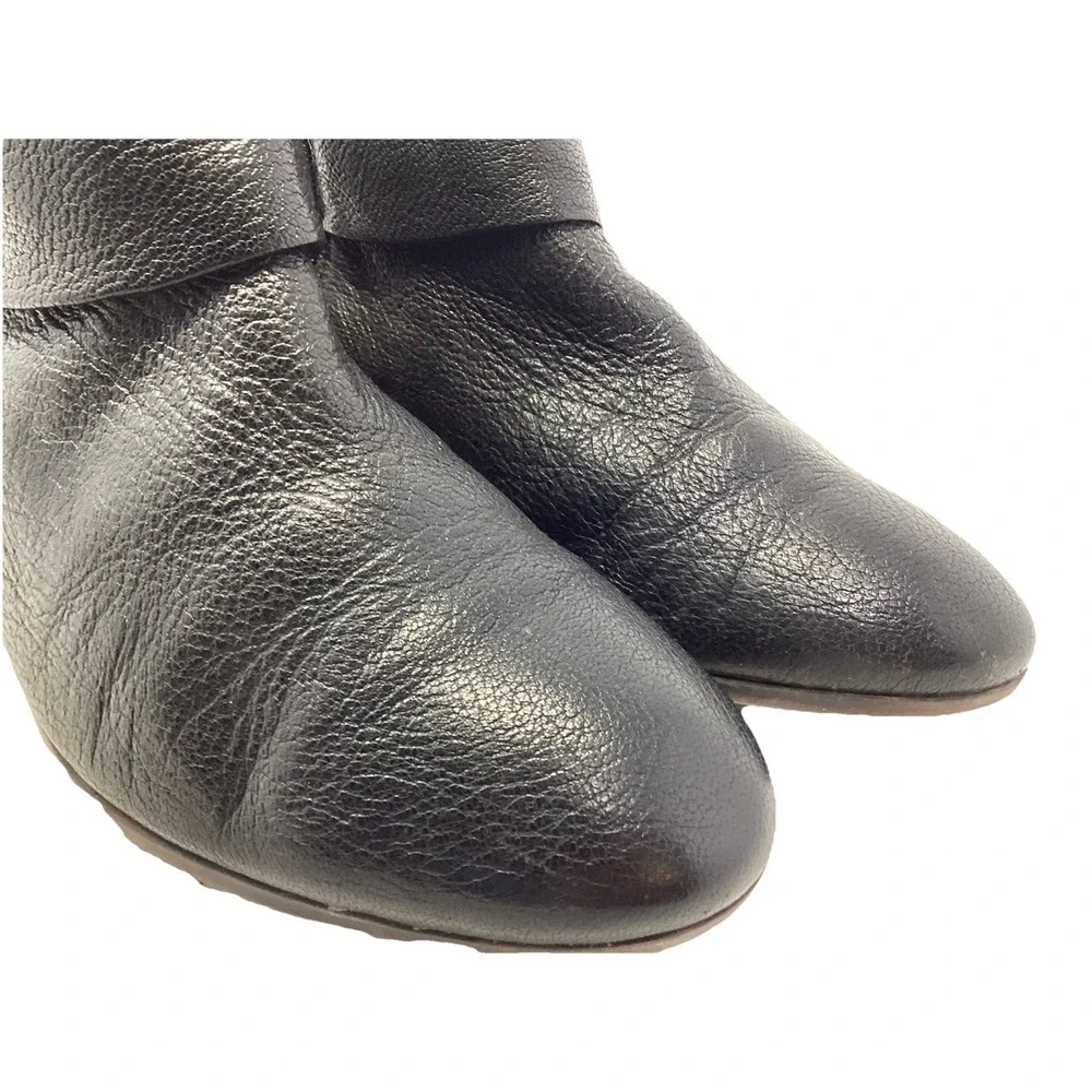 Clarks Spye Comet Ankle Bootie Black Pebbled Leather 1 3/4